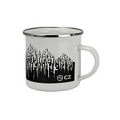 Hrnek plechový bílý CZ logo