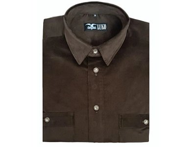 Košile LUKO 252207 hnědý manšestr vel. 46