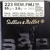 Náboj S&B .223 Rem. FMJ 3,6g 100 ks
