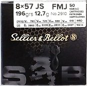Náboj S&B 8x57JS FMJ12,7g 50 ks