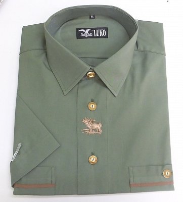 Košile LUKO 094124 zelená s krátkým rukávem vel. 41
