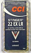 Náboj CCI .22 EX LR Stinger 50 ks