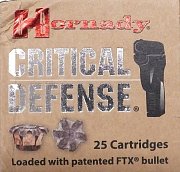 Náboj Hornady 38 Special +P Critical Defense  FTX CD 110gr. 25 ks