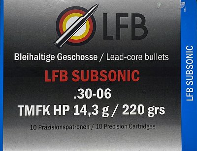 Náboj LFB 30-06 Spr. TMFK HP Subsonic 14,3g 10ks