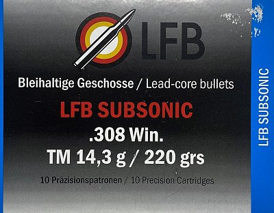 Náboj LFB 308 Win. TM Subsonic 14,3g 10ks