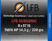 Náboj LFB 8x57JS TFMK HP Subsonic 14,3g 10ks