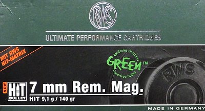 Náboj RWS 7mm Rem. Mag. HIT 9,1g 20ks