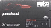 Náboj SAKO 222Rem. Mag. SP GAMEHEAD 3,56g 20ks