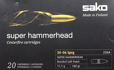 Náboj SAKO .30-06 Spr. Super Hammerhead 11,7g 20 ks