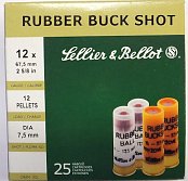 Náboj S&B 12x67,5 Rubber Buck Shot 15x7,5mm  25ks