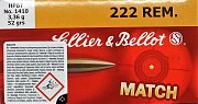 Náboj S&B 222 Rem. MATCH HPBT 3,36g 20 ks