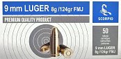 Náboj STV 9mm Luger Premium Quality FMJ 8g 50ks