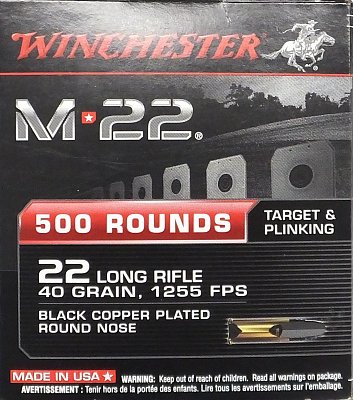 Náboj Winchester r. 22LR M22 40gr. 500ks