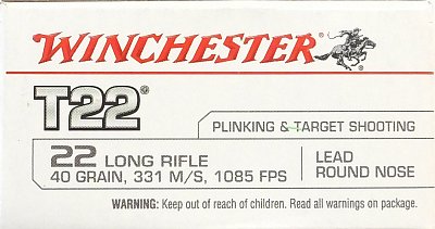 Náboj Winchester r.22LR T22 40gr LRN 50ks