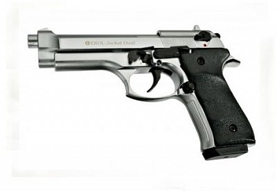 Plynová pistole EKOL JACKAL Dual nikl 9mm PA Blanc