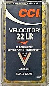 Náboj CCI .22 LR Velocitor HP 50 ks