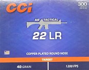 Náboj CCI .22LR AR Tactical CPRN 40gr 300ks