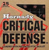 Náboj Hornady 9mm Luger Critical Defense 115gr. FTX CD 25ks