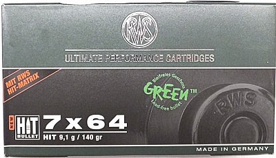 Náboj RWS 7x64 HIT 9,1g Green 20 ks