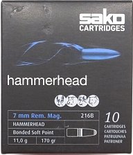 Náboj SAKO 7mm Rem. Mag. SP Hammerhead 11g 10 ks