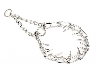 Obojek B&F polostahovací ostnáč 3,8mm x 65 cm stříbrný