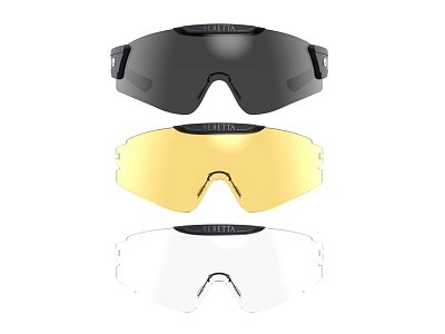 Střelecké brýle BERETTA Intermack UNI sada 3 skel kouřové/čiré/žluté